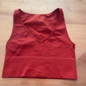 Women's Rust V-Neck Crop Top